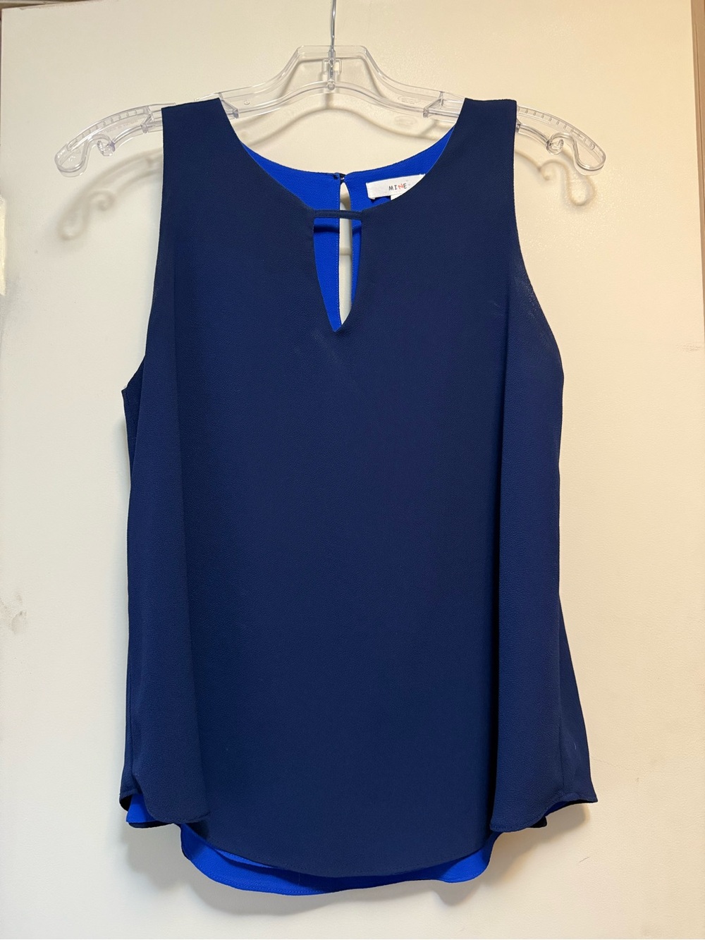 Mango Navy Sleeveless Keyhole Camisole